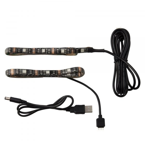 Kit Tira Led Tv Usb 2x50cm Rgb Con Mando